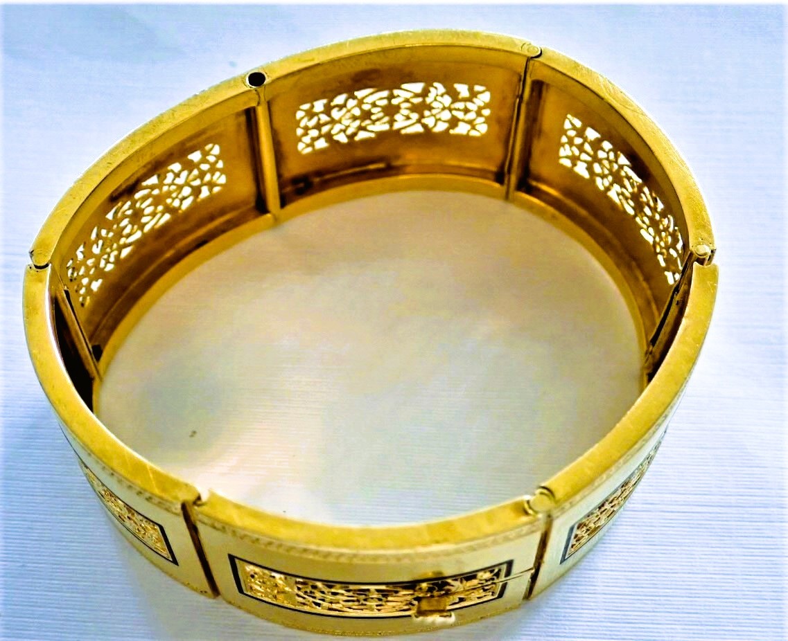 Art Deco Articulated Bracelet In 18-carat Gold-photo-4