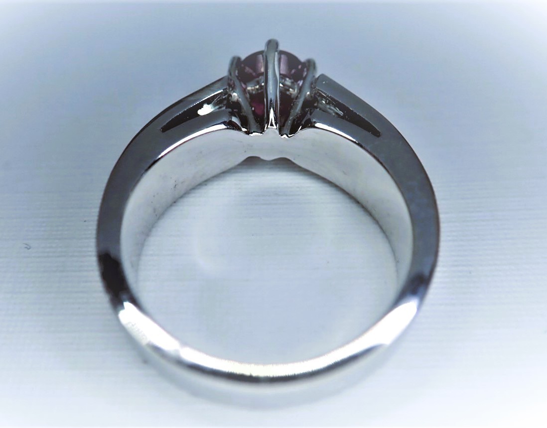 Bague rubis et diamants en or blanc 18 carats-photo-2