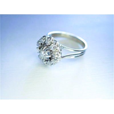 Bague or blanc 18 carats sertie de diamants-photo-2