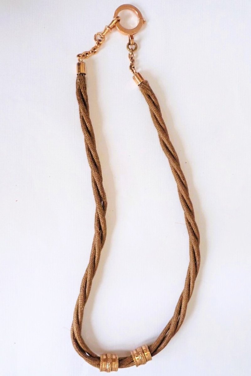 Collier en cheveux tressés d'époque Napoléon III