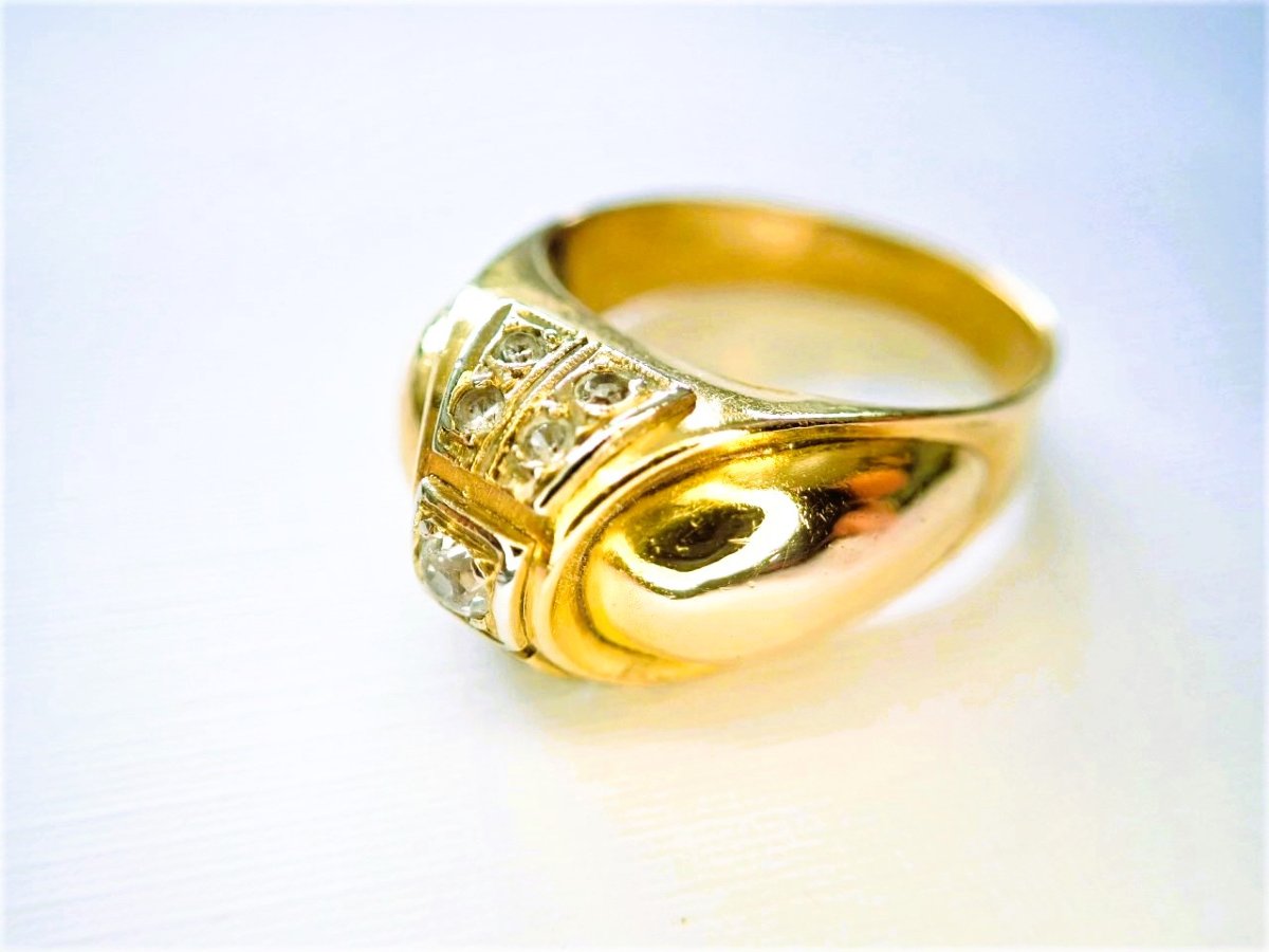 Art deco bague or 18 carats-photo-2