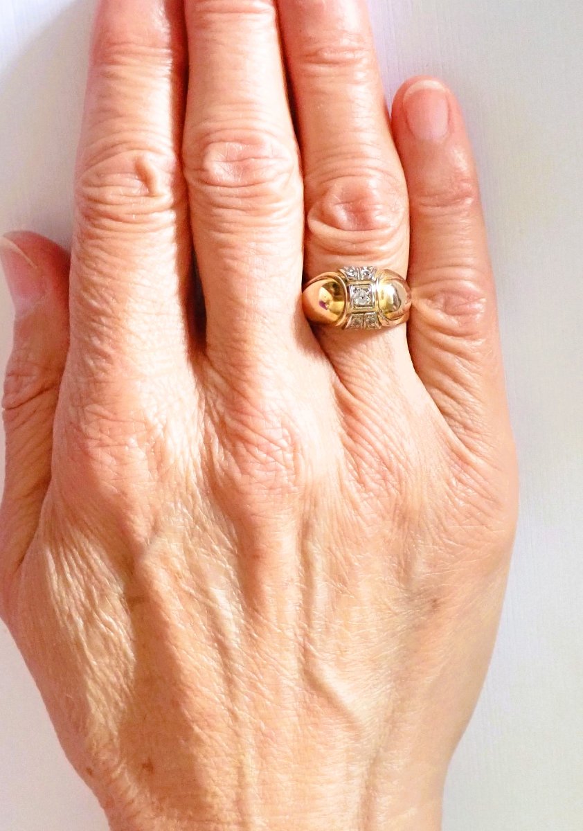 Art deco bague or 18 carats-photo-3