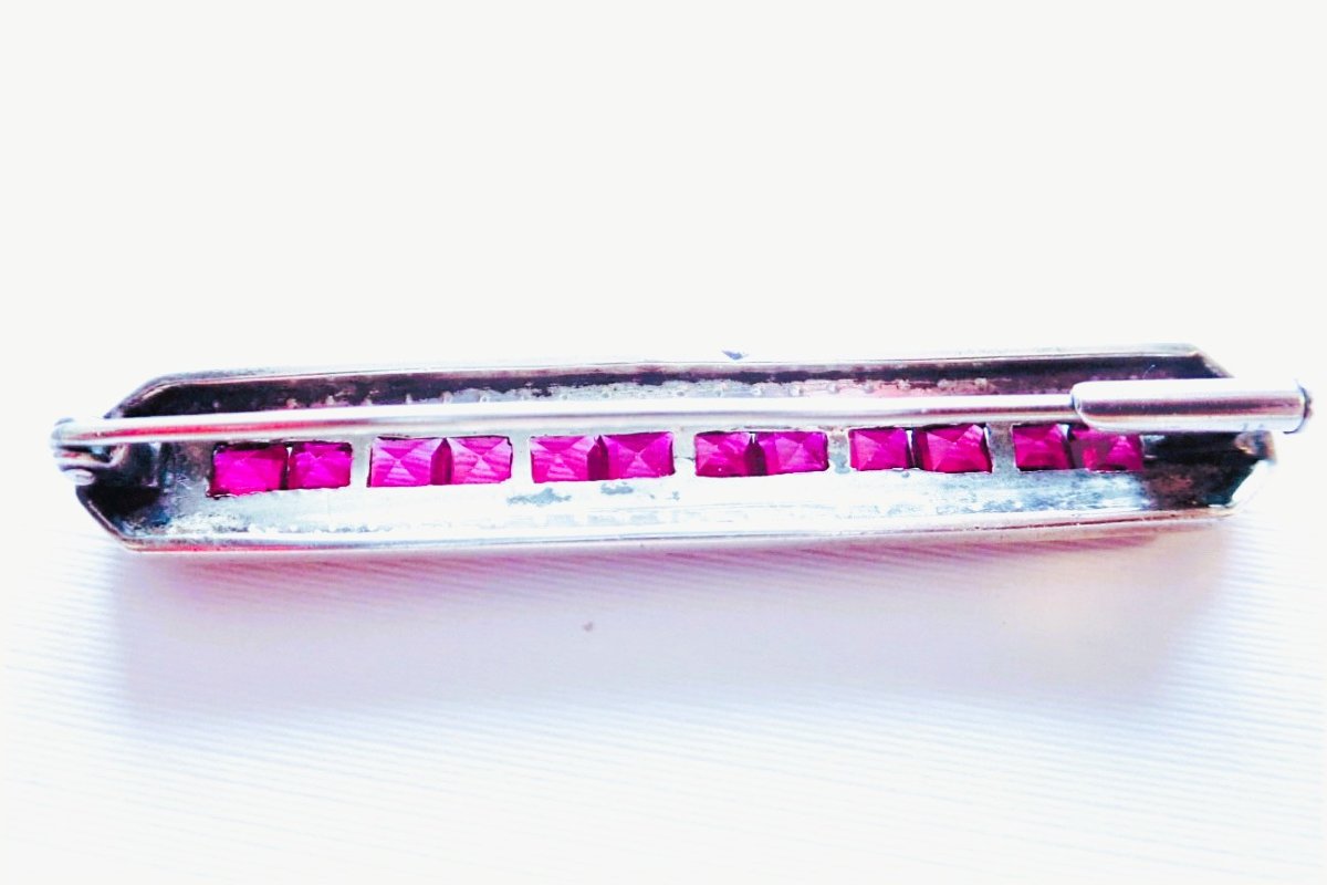 Art Deco Silver Brooch-photo-4
