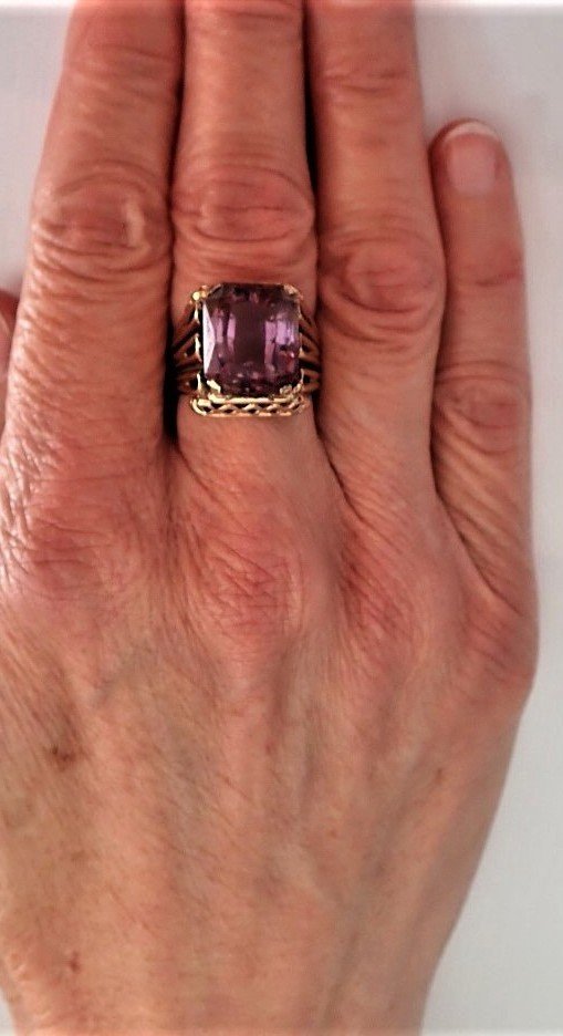 Vintage Gold Ring With Amethyst-photo-3