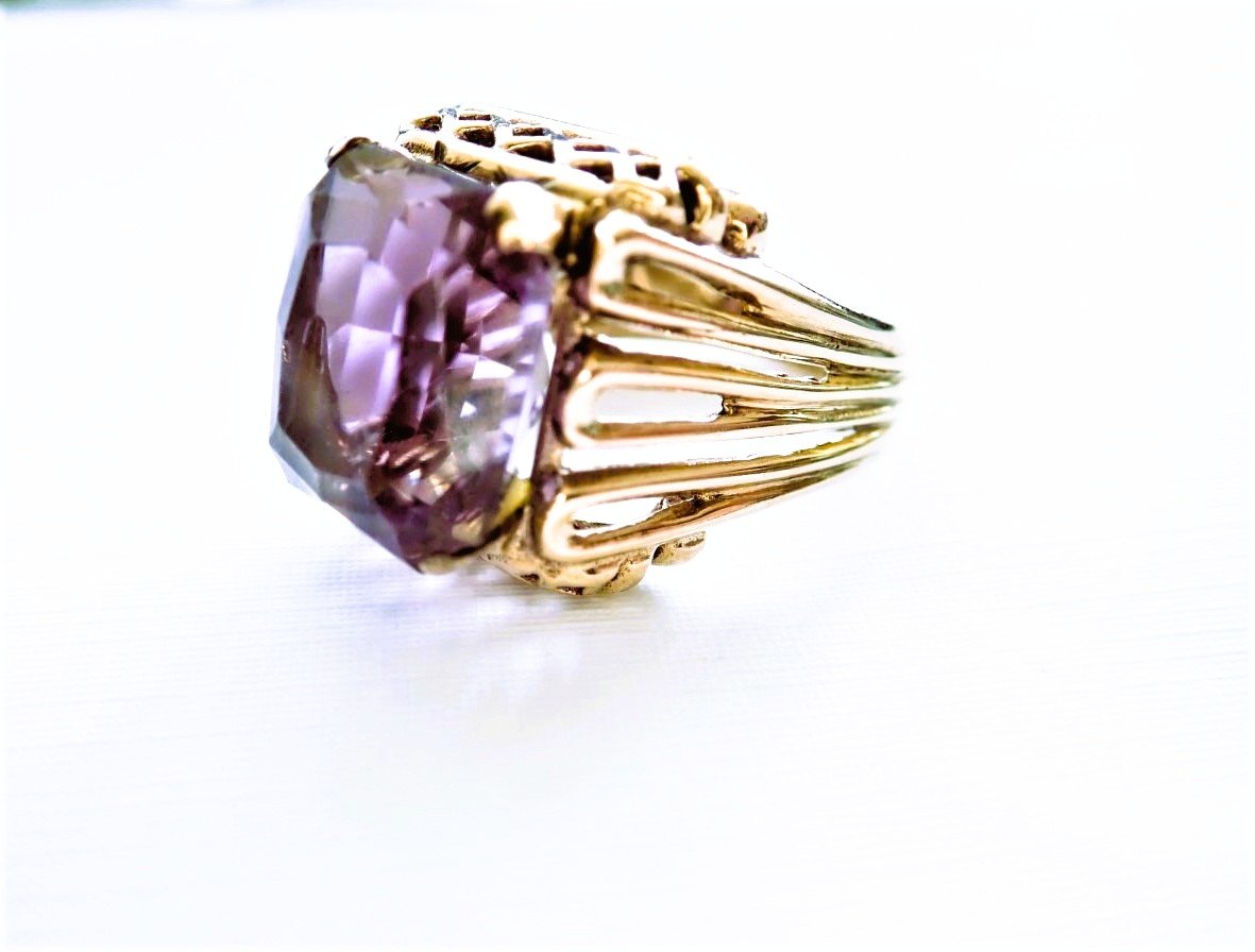 Vintage Gold Ring With Amethyst