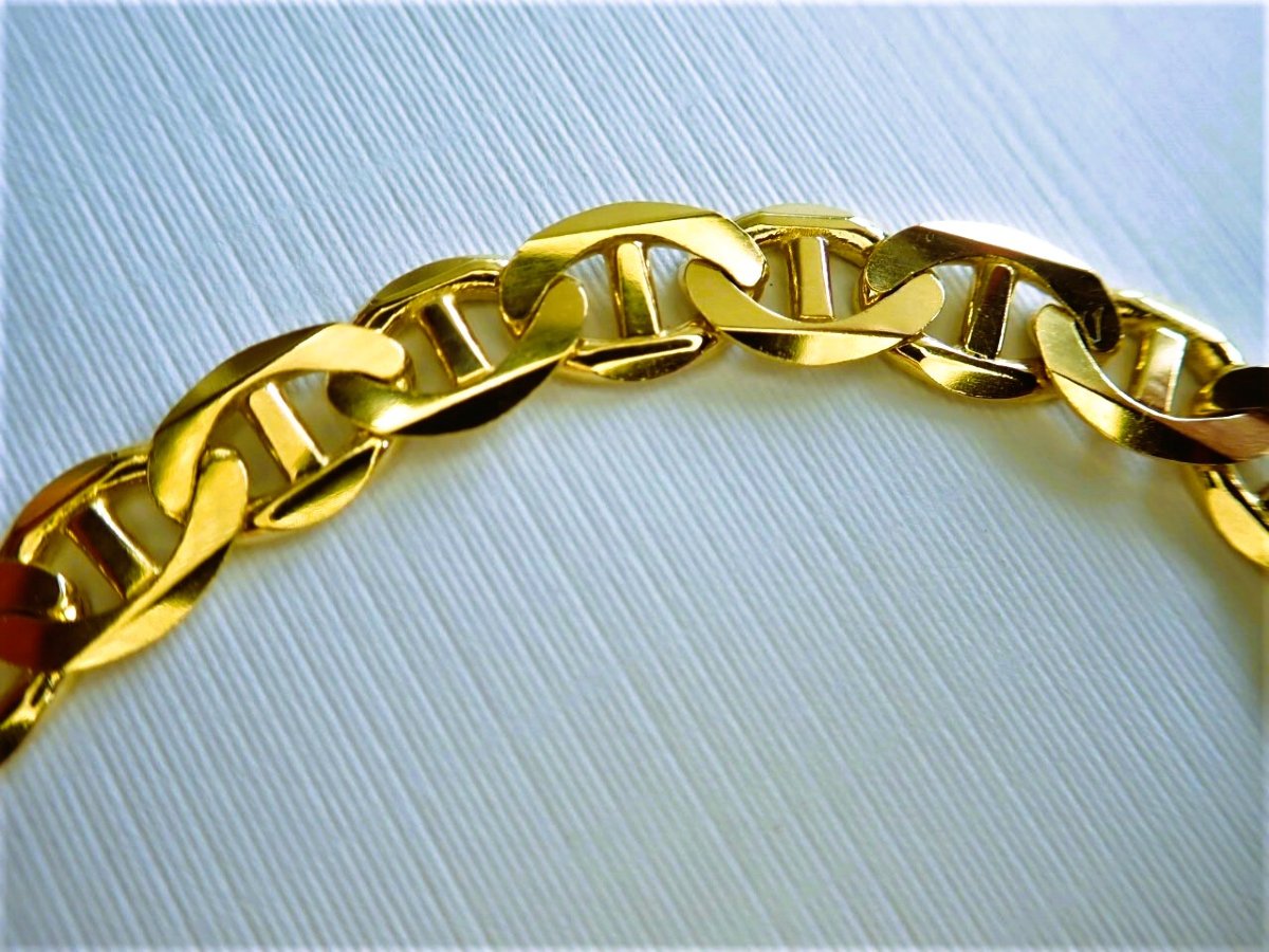 Bracelet massif maille marine or 18 carats