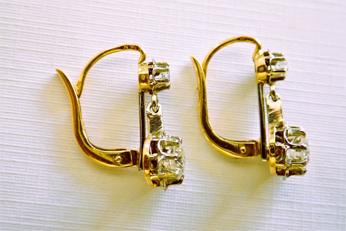18-karat Yellow And White Gold Diamond Hoop Earrings