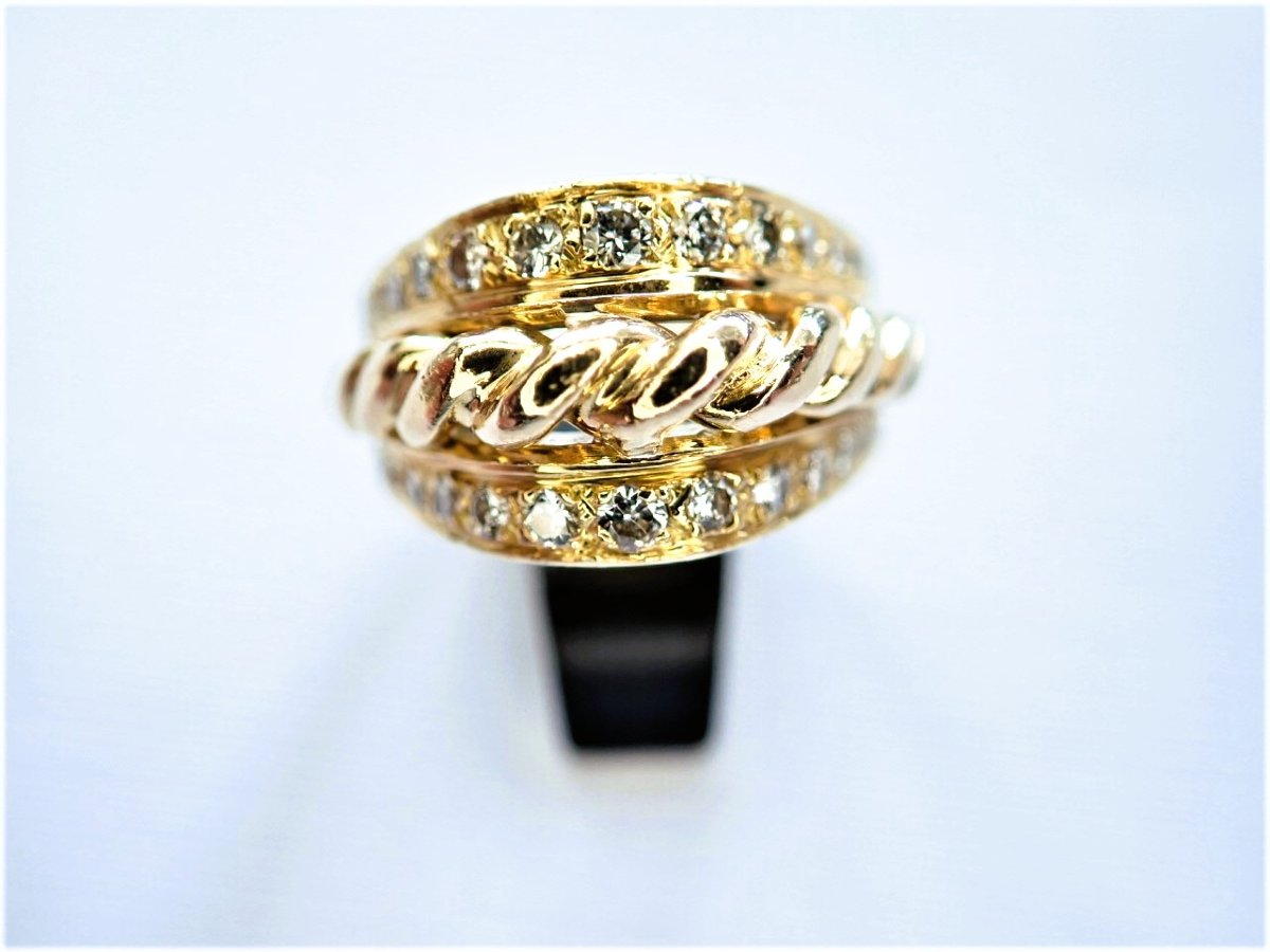 Art Déco bague or 18 carats sertie de diamants-photo-2