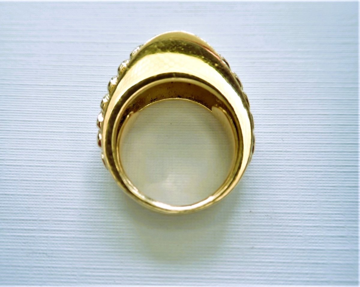 Art Déco bague or 18 carats sertie de diamants-photo-3