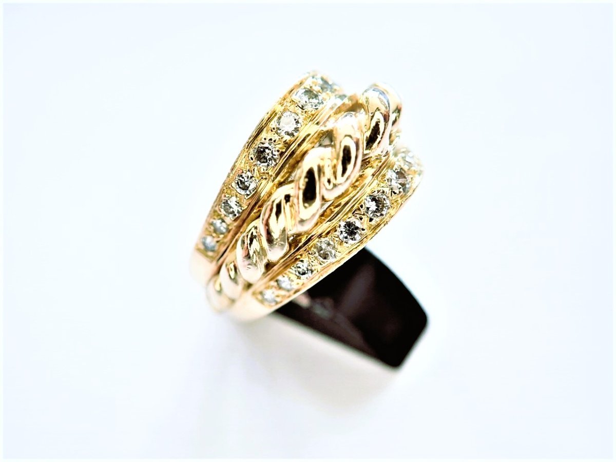 Art Déco bague or 18 carats sertie de diamants