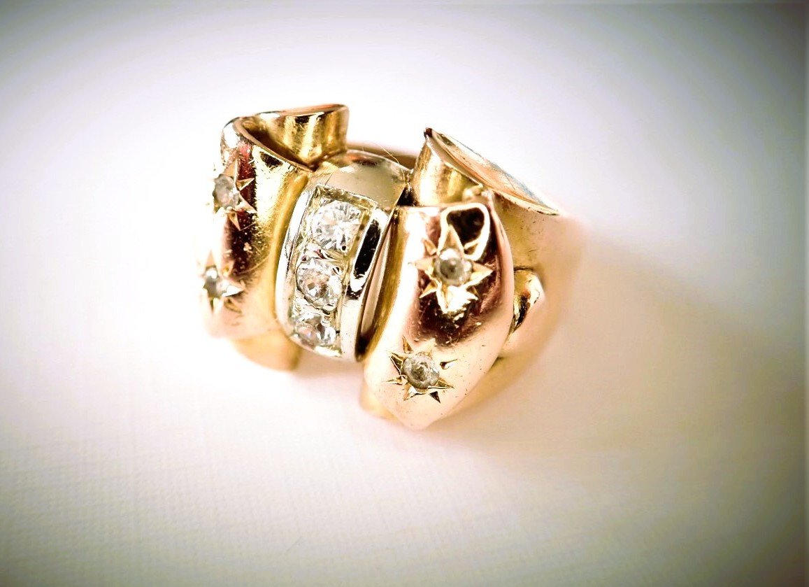 Bague Tank Art Déco or 18 carats