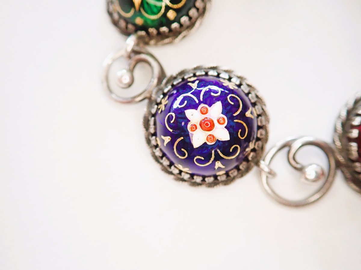Bracelet motifs émaillés en argent-photo-4