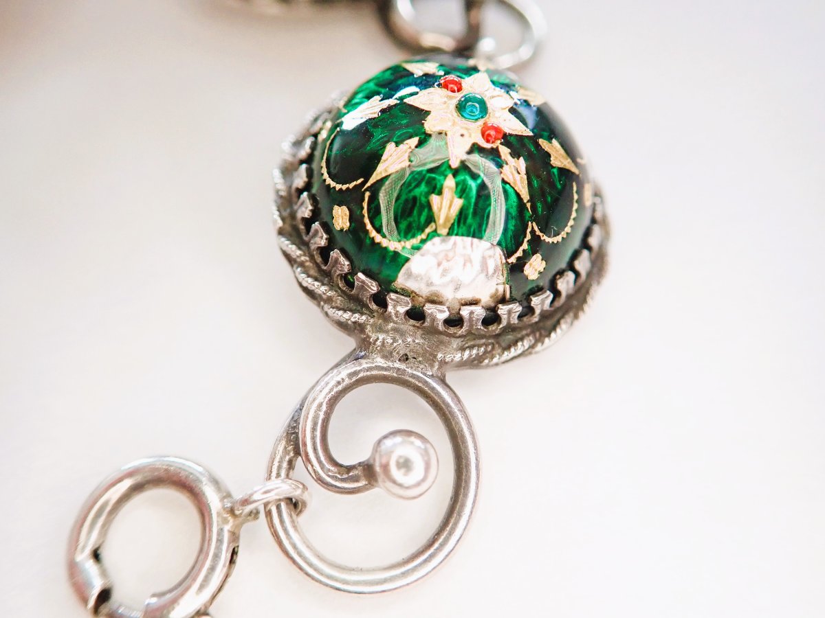 Bracelet motifs émaillés en argent-photo-2