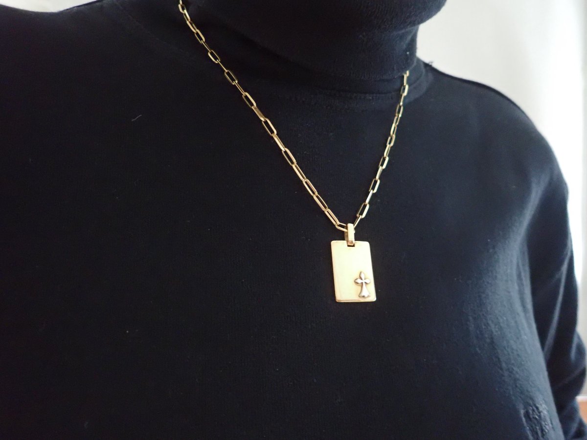 Two-tone Pendant Featuring The "hermine De Bretagne" Motif, 18-karat Gold-photo-2