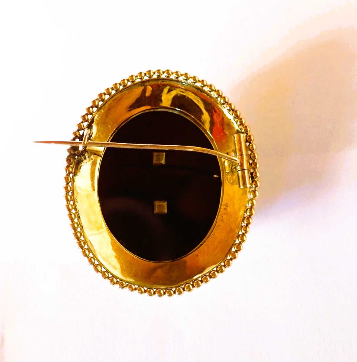 Broche Onyx Napoleon III  or 18 carats-photo-2