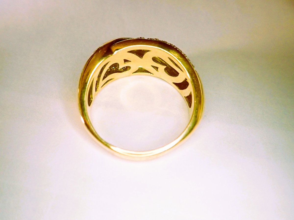 Bague godrons sertie de diamants-photo-2