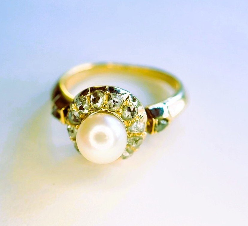 18-karat Gold Napoleon III Ring Set With Diamonds-photo-2