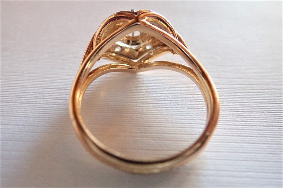 Art Deco 18k Rose Gold Ring-photo-3