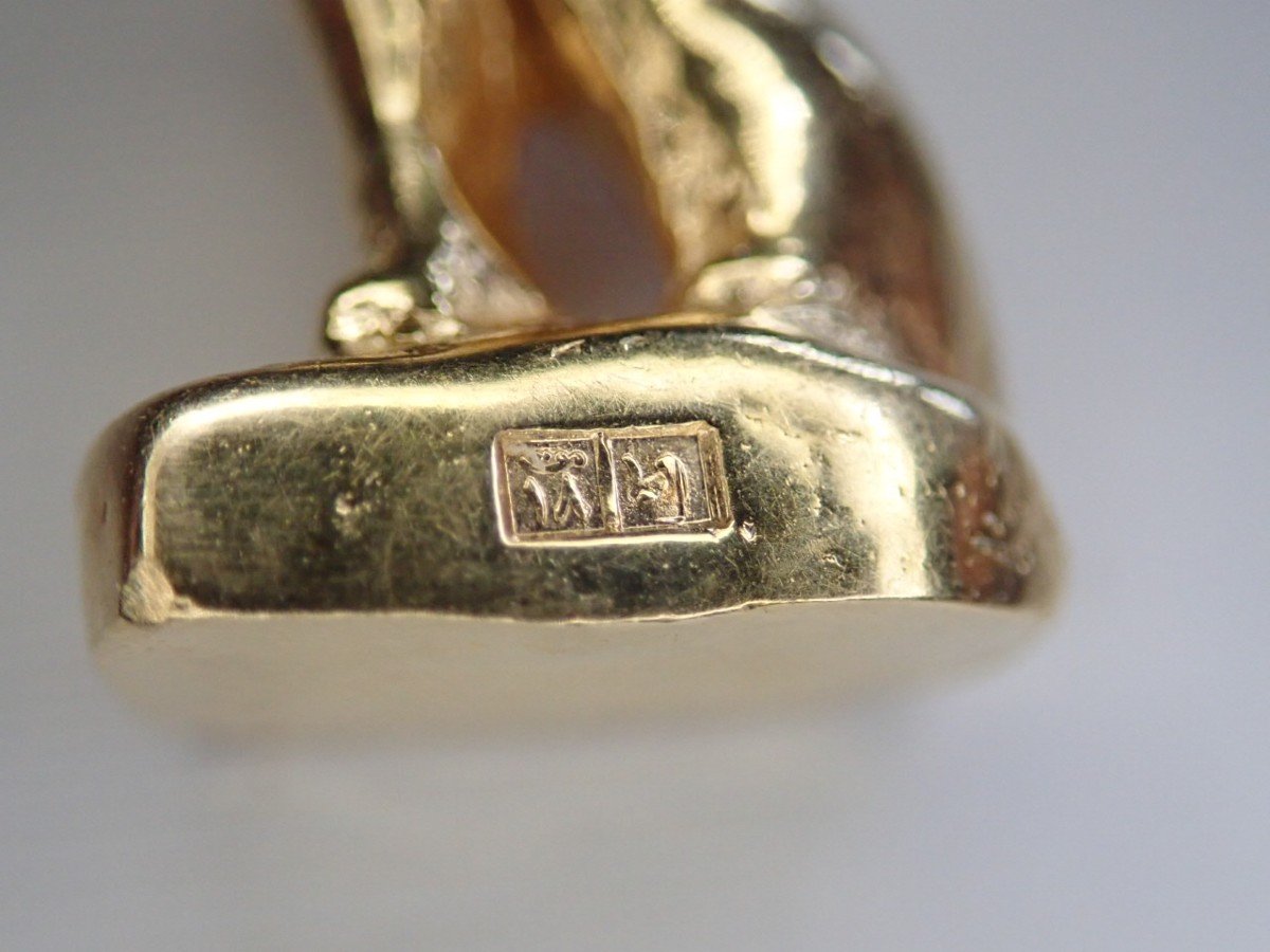 Pendentif Motif Chat Egyptien Bastet  Or 18 Carats-photo-1