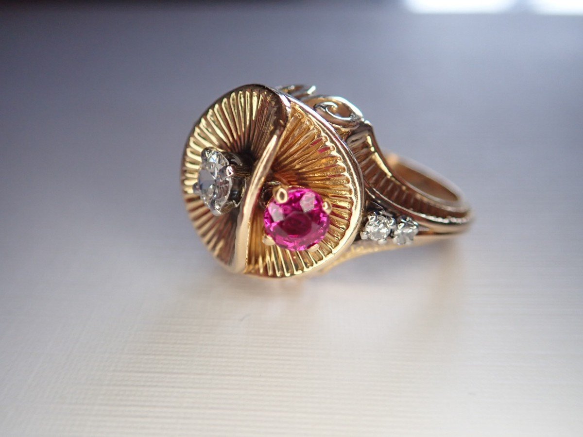 Art Deco Diamond And Ruby Ring-photo-1