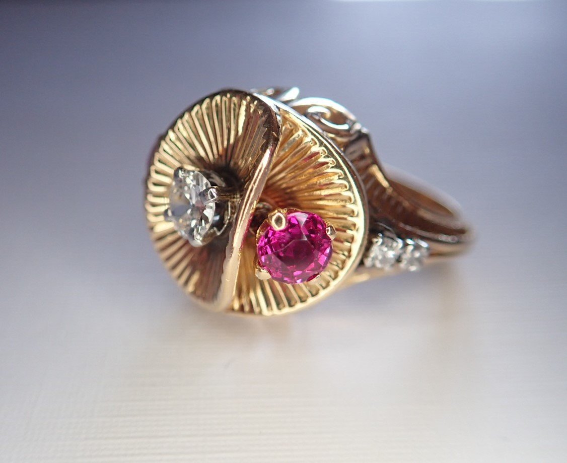 Art Deco Diamond And Ruby Ring