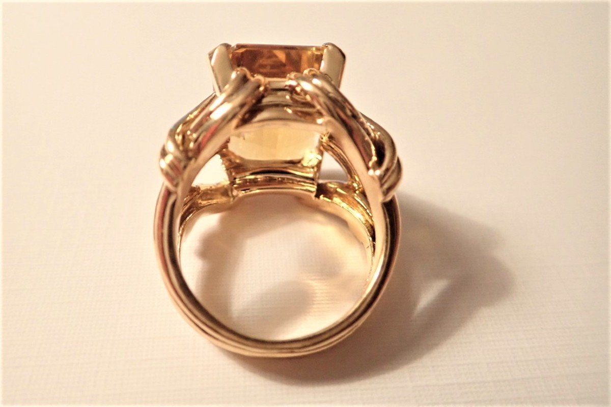 18k Yellow Gold Stone Ring-photo-3