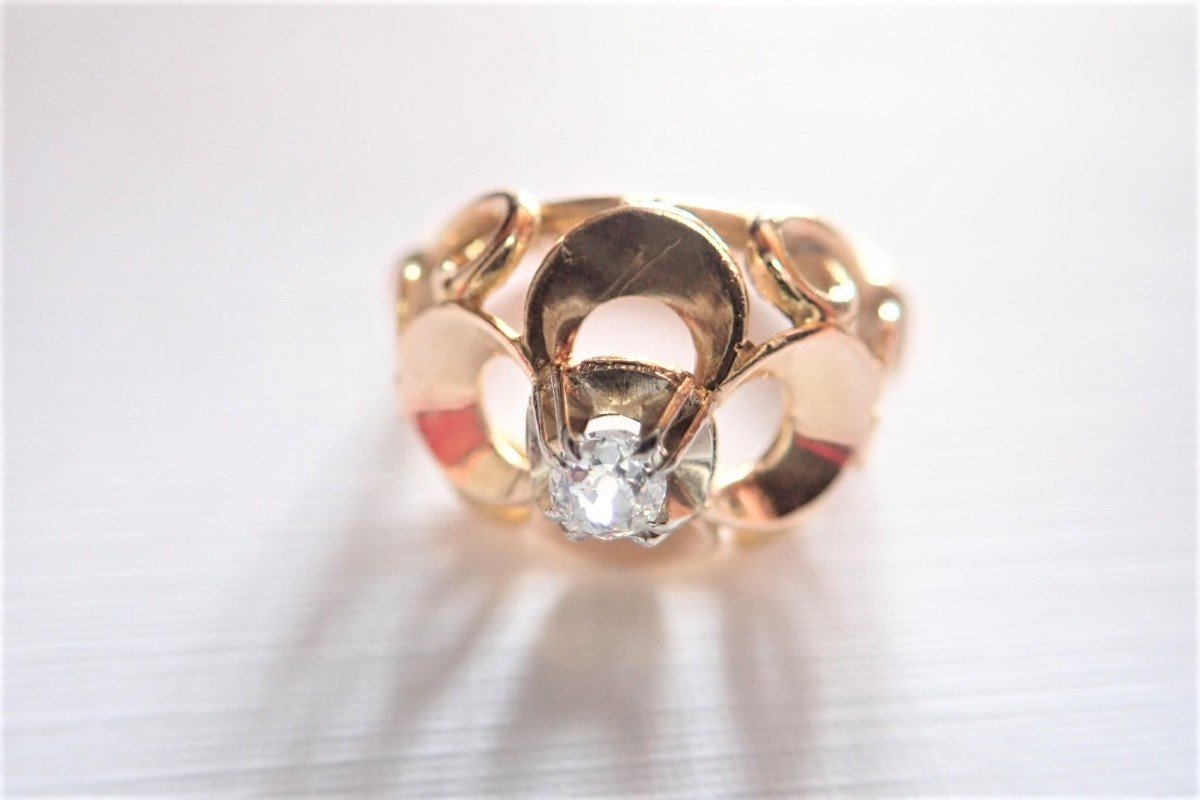1940s Gold And Diamond Ring-photo-2