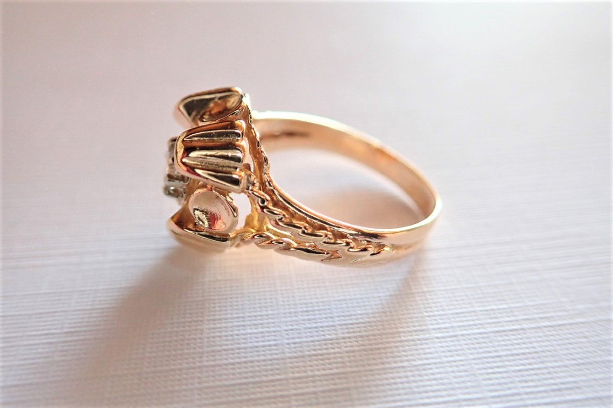 Art Deco 18k Gold Diamond Ring-photo-2