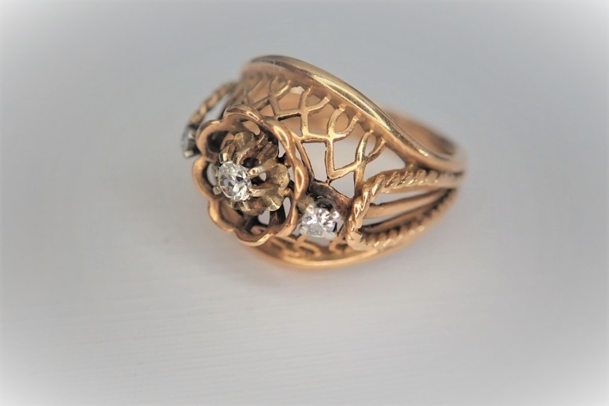 Art Deco 18k Gold Diamond Ring