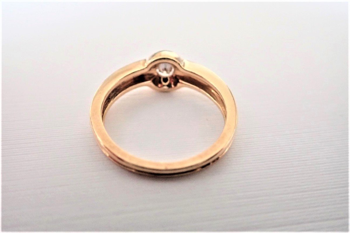 18k Gold Diamond Bangle Ring-photo-2