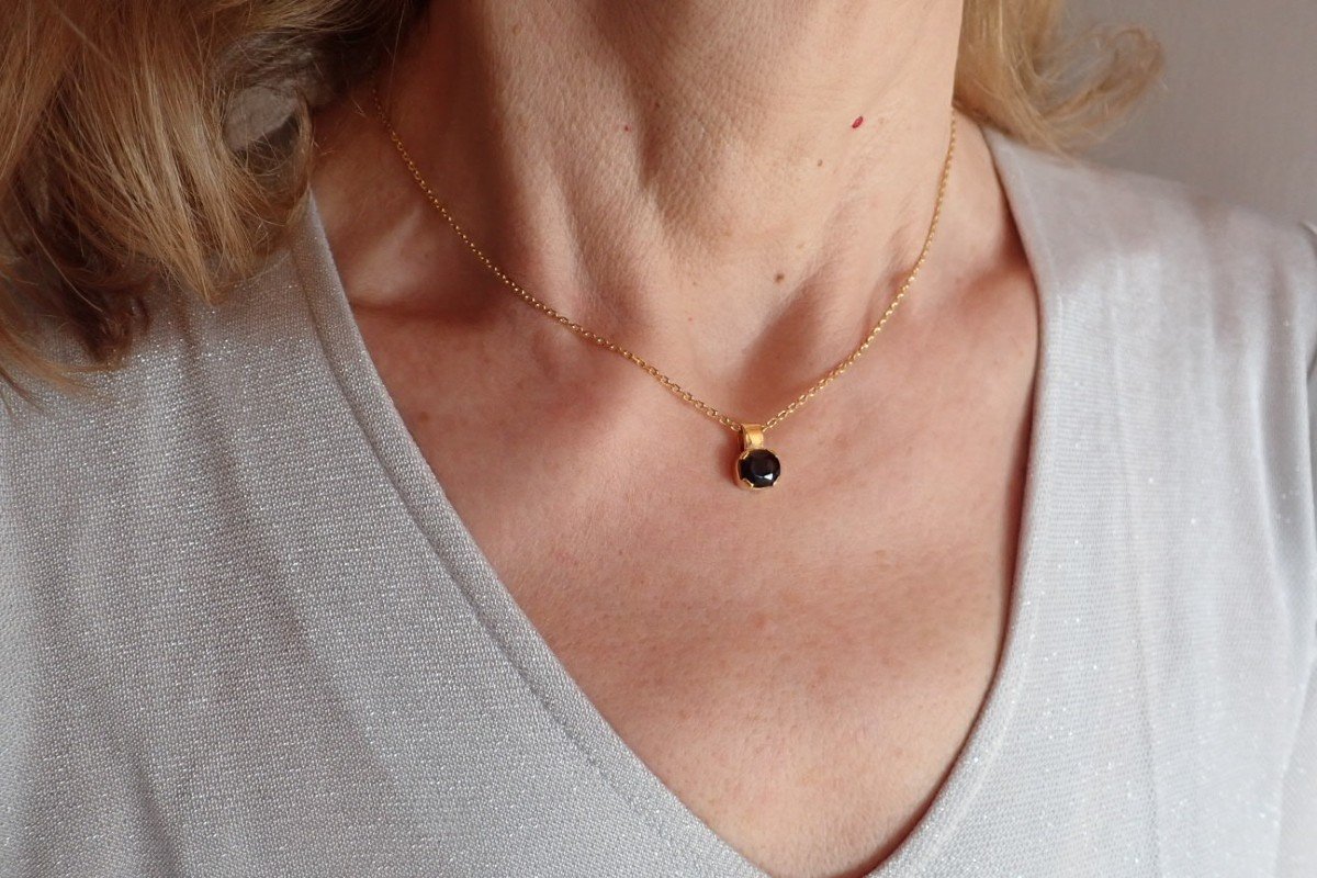 18k Gold Sapphire Pendant-photo-2