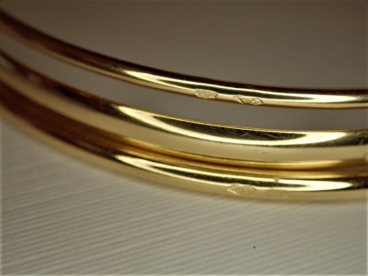 3 Bracelets massifs Jonc Or 18 Carats -photo-3