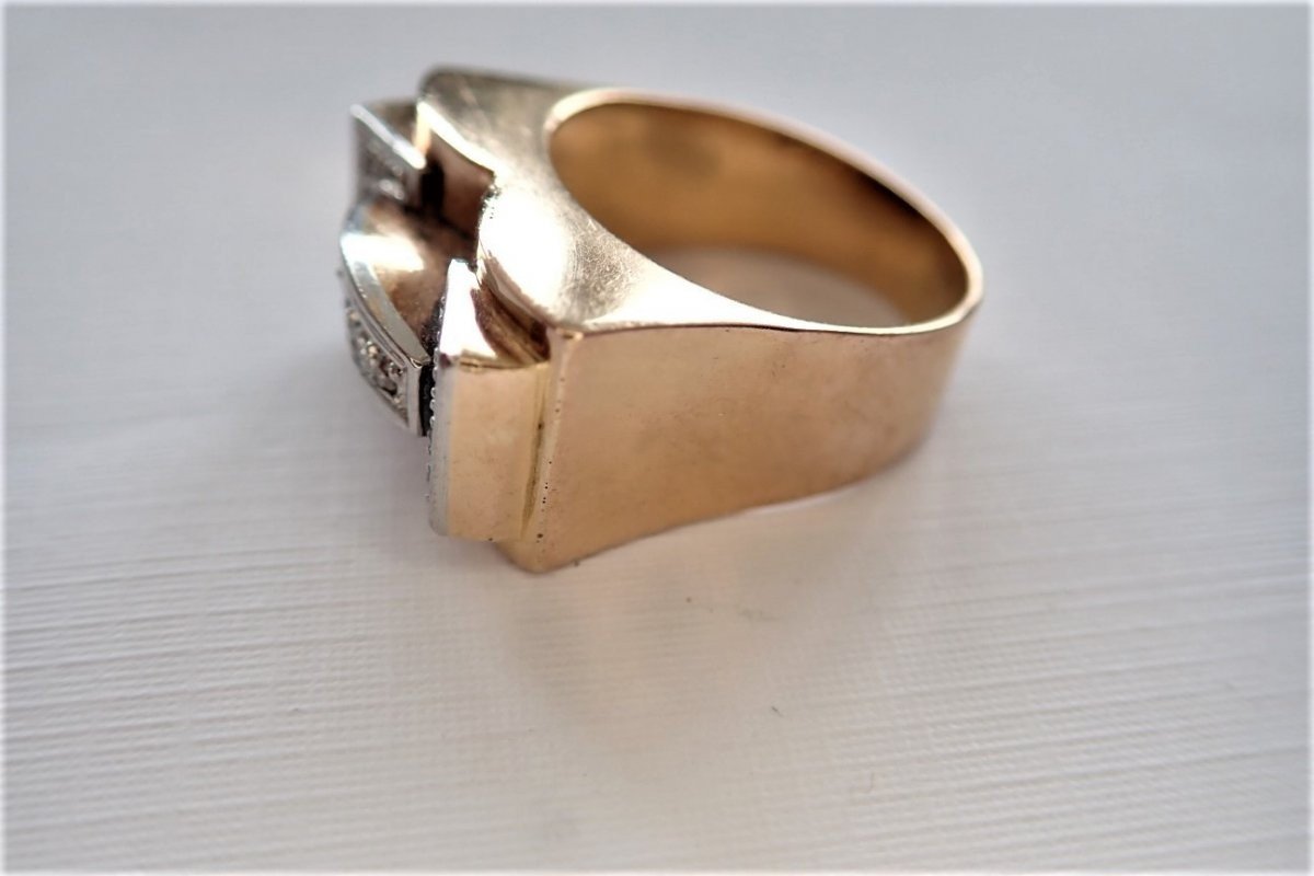 Bague Tank Diamants Or 18 Carats-photo-3