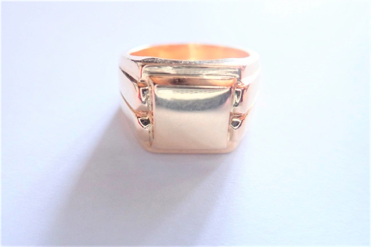 Solid 18k Gold Signet Ring-photo-2