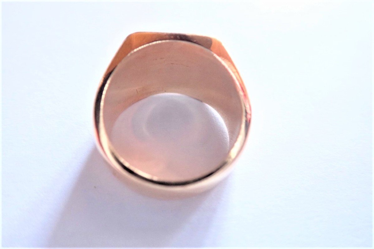 Solid 18k Gold Signet Ring-photo-3