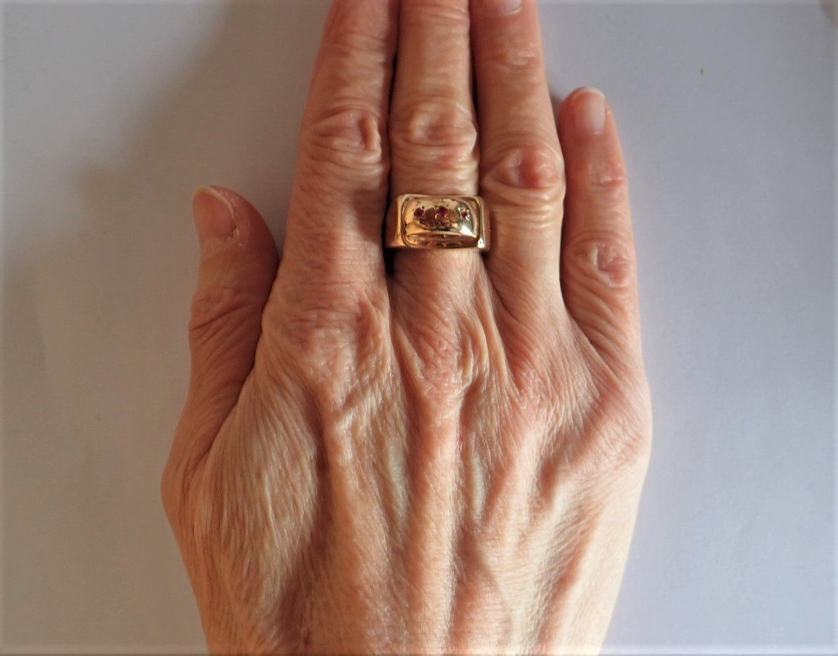 Art Deco 18k Gold Tank Ring-photo-4