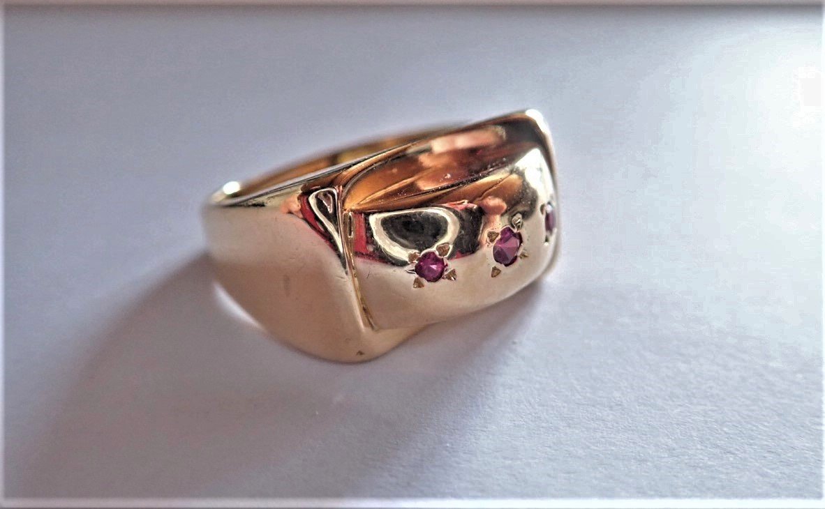 Art Deco 18k Gold Tank Ring-photo-2