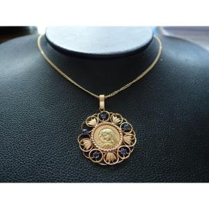 Holy Virgin Gold Pendant 18 Carats