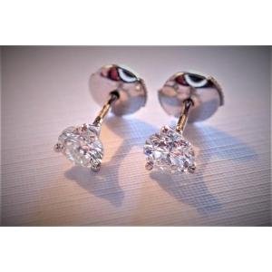 Pair Of 18 Carat White Gold Diamond Earrings