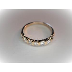 18k Gold Diamond Half Wedding Ring