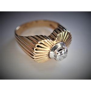 Art Deco Diamond Tank Ring 18 Carat Gold