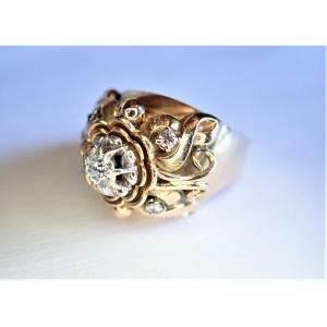 Art Deco Diamond 18k Gold Ring