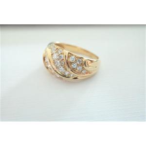 Bague jonc sertie de diamants or 18 Carats