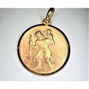 Medal Saint Christopher Gold 18 Carats