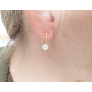 Pair Of 18 Carat Gold Cultured Pearl Earrings