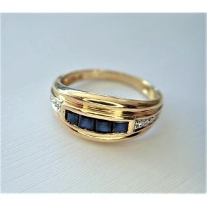 Sapphire And Diamond Ring In 18 Carat Gold