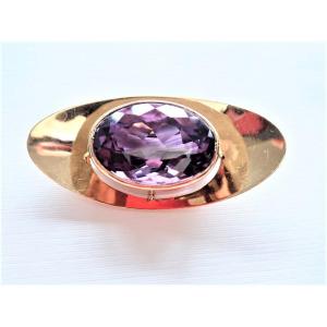 Vintage Amethyst Gold Brooch