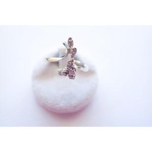 Bague vintage or blanc 18  carats sertie de diamants