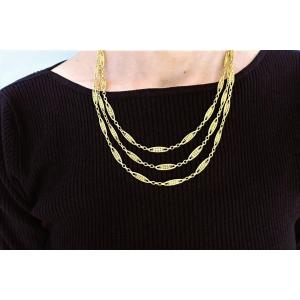 Long 18 Carat Gold Necklace 148 Cm