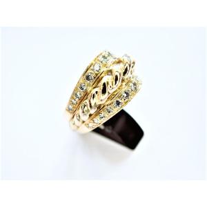 18k Gold Diamond Art Deco Ring